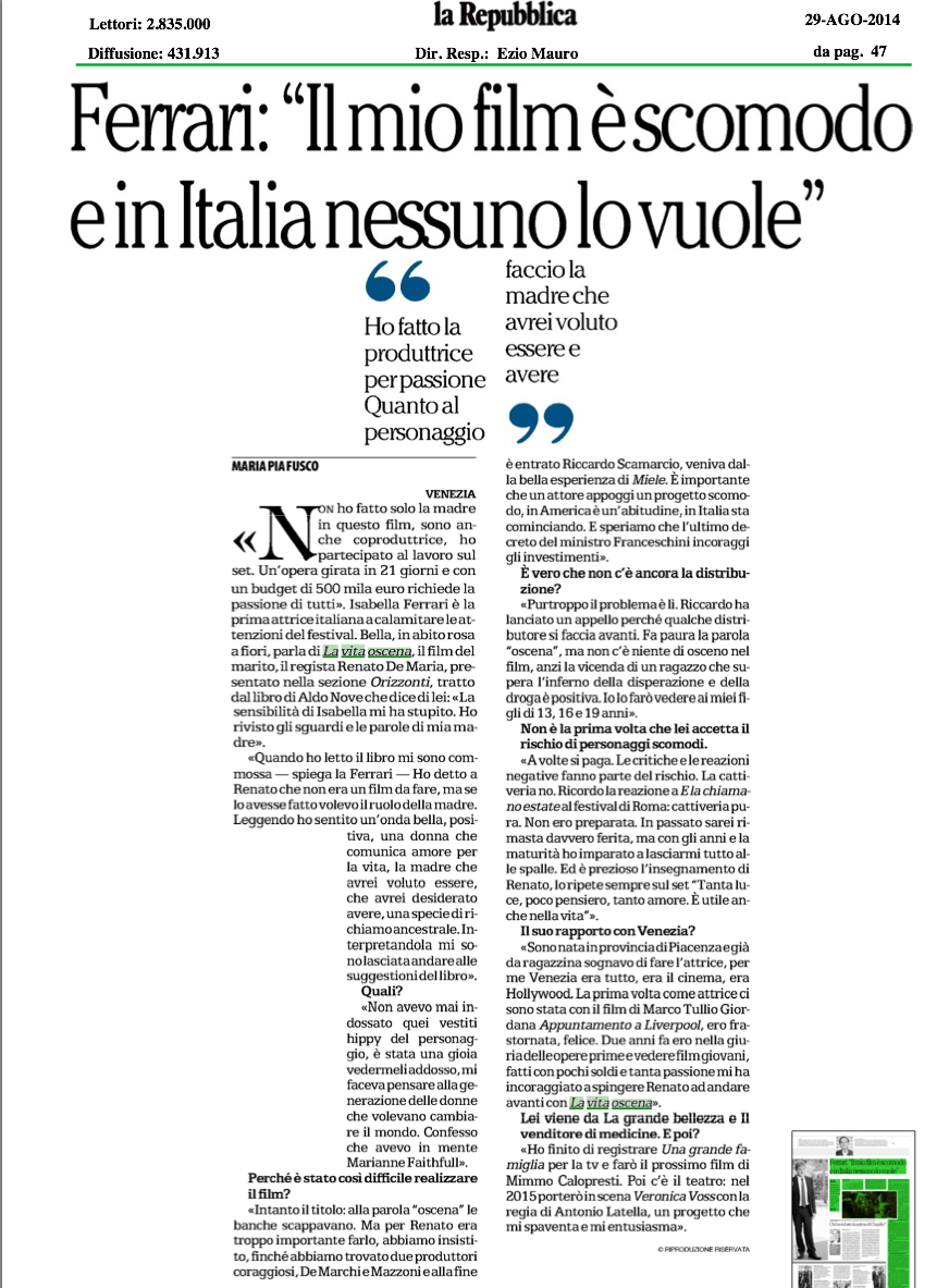 LA REPUBBLICA 29 AGOSTO