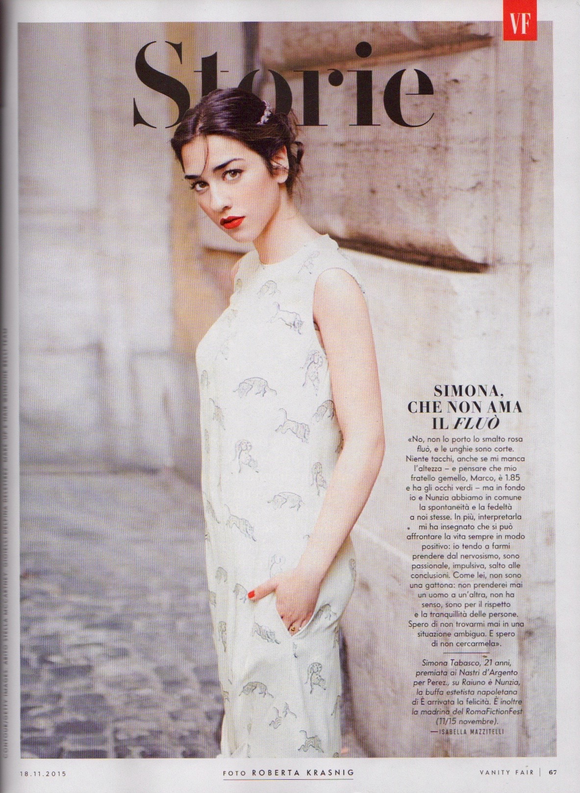 SIMONA TABASCO SU VANITY FAIR - Woolcan