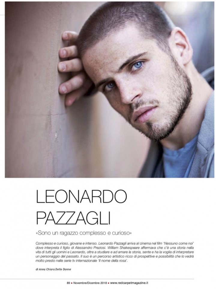 LEONARDO PAZZAGLI SU RED CARPET MAGAZINE